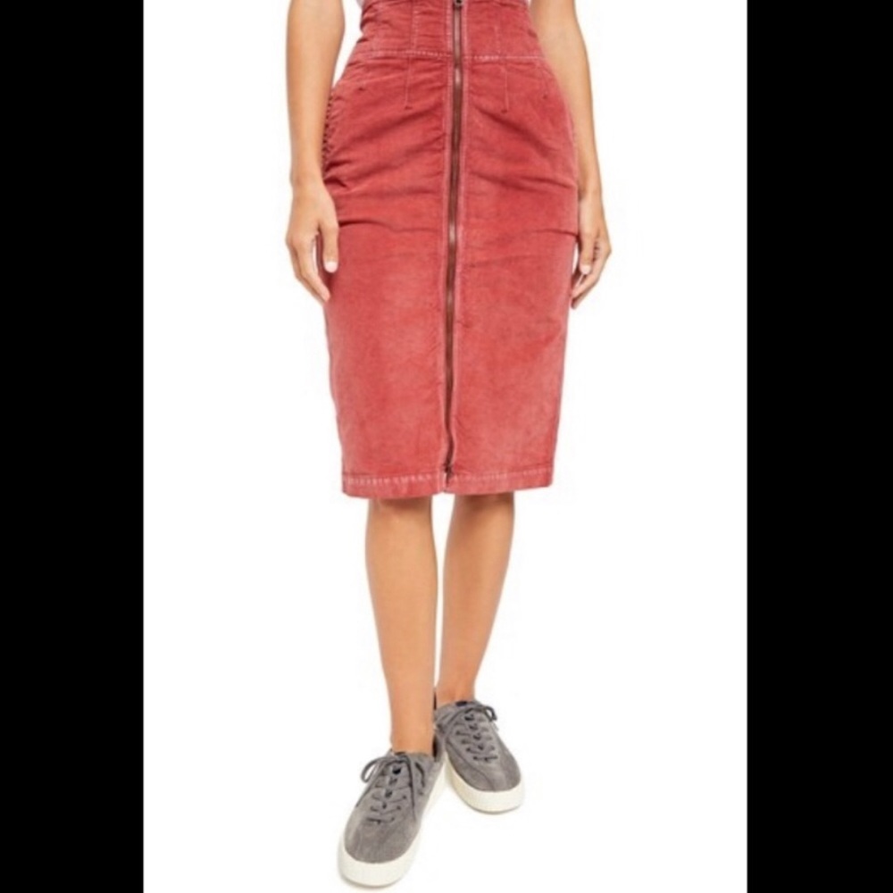 I Want It All Cord Midi Red Skirts - image 1